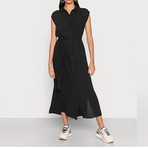 Billabong Side Slit Little Flirt Midi Dress Size M Black